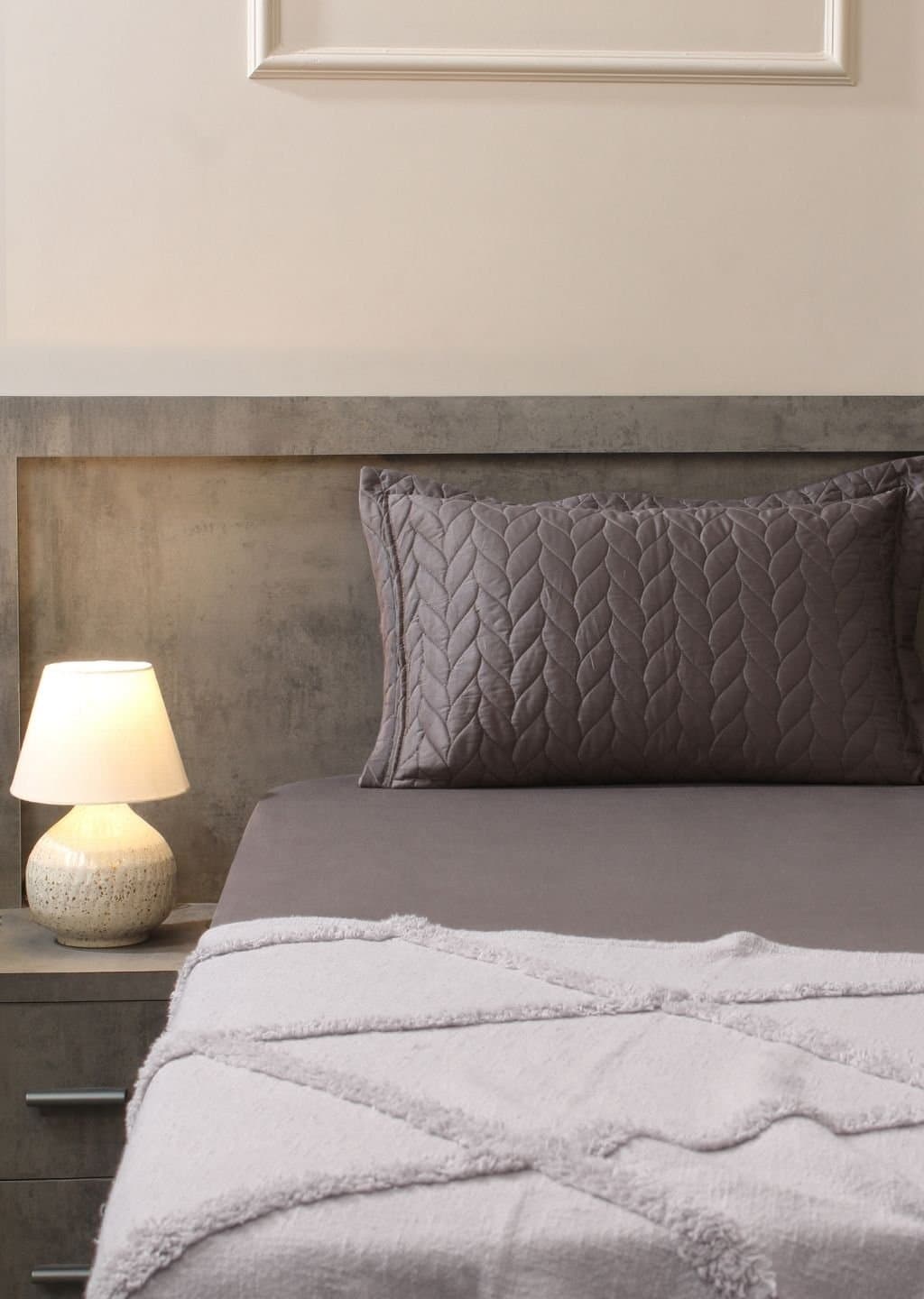 Aura-Quilt Collection | 100% Cotton | Solids | 2 Quilted Pillow Covers | 300TC view 52