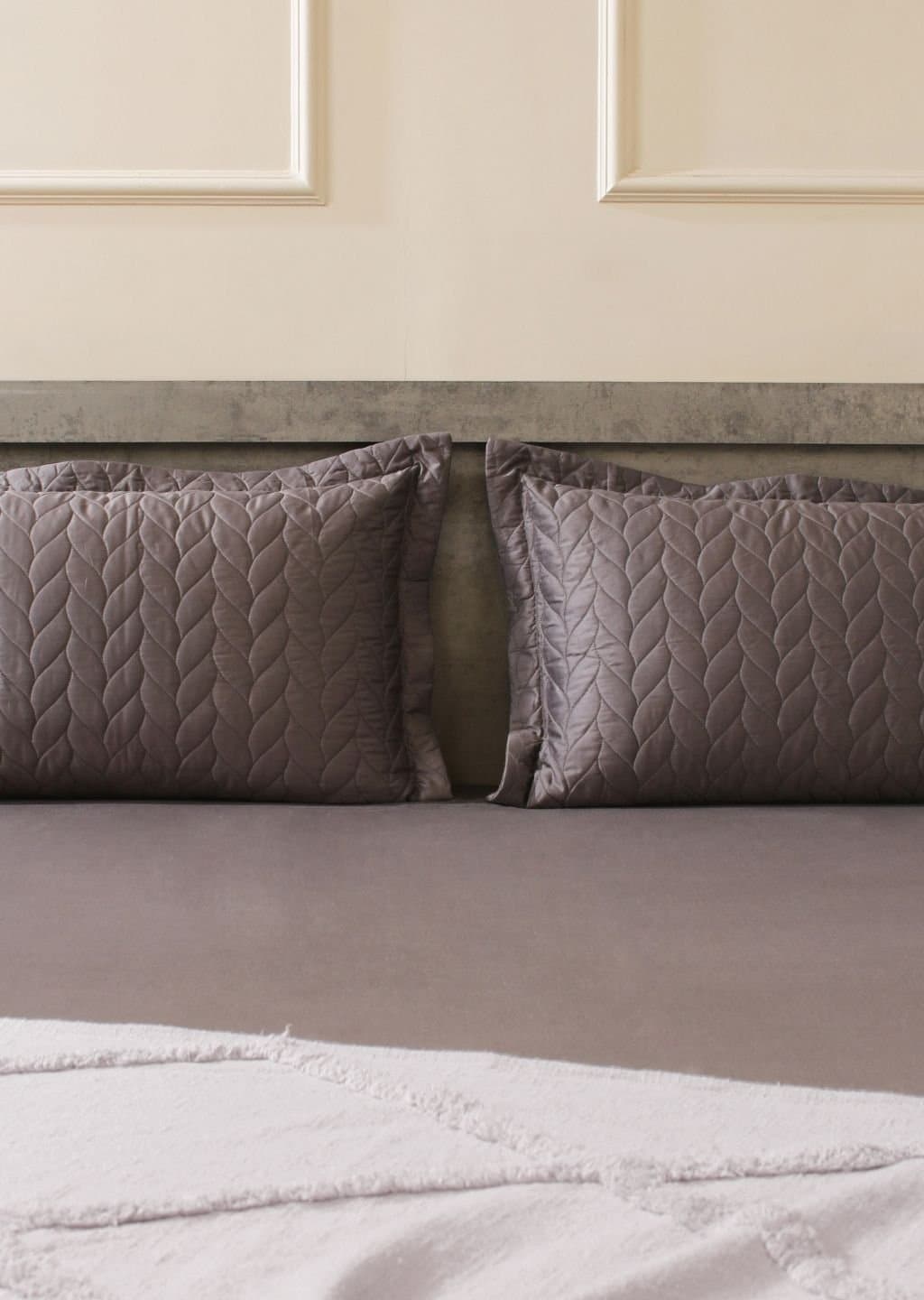 Aura-Quilt Collection | 100% Cotton | Solids | 2 Quilted Pillow Covers | 300TC view 53