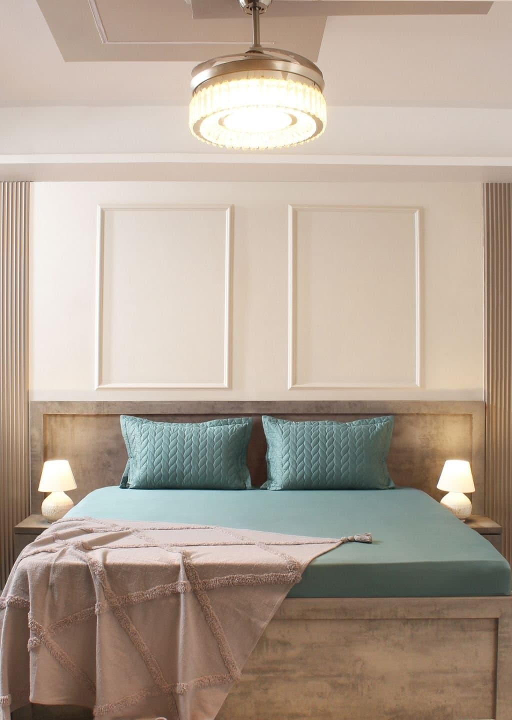 Aura-Quilt Pillow Covers Collection | 100% Cotton | Solids | 300TC | Set of 2 Quilted Pillow Covers | Pastel Aqua view 3