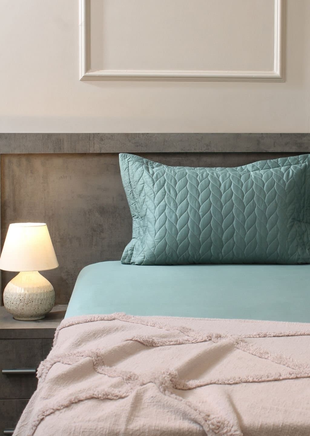 Aura-Quilt Collection | 100% Cotton | Solids | 2 Quilted Pillow Covers | 300TC view 41
