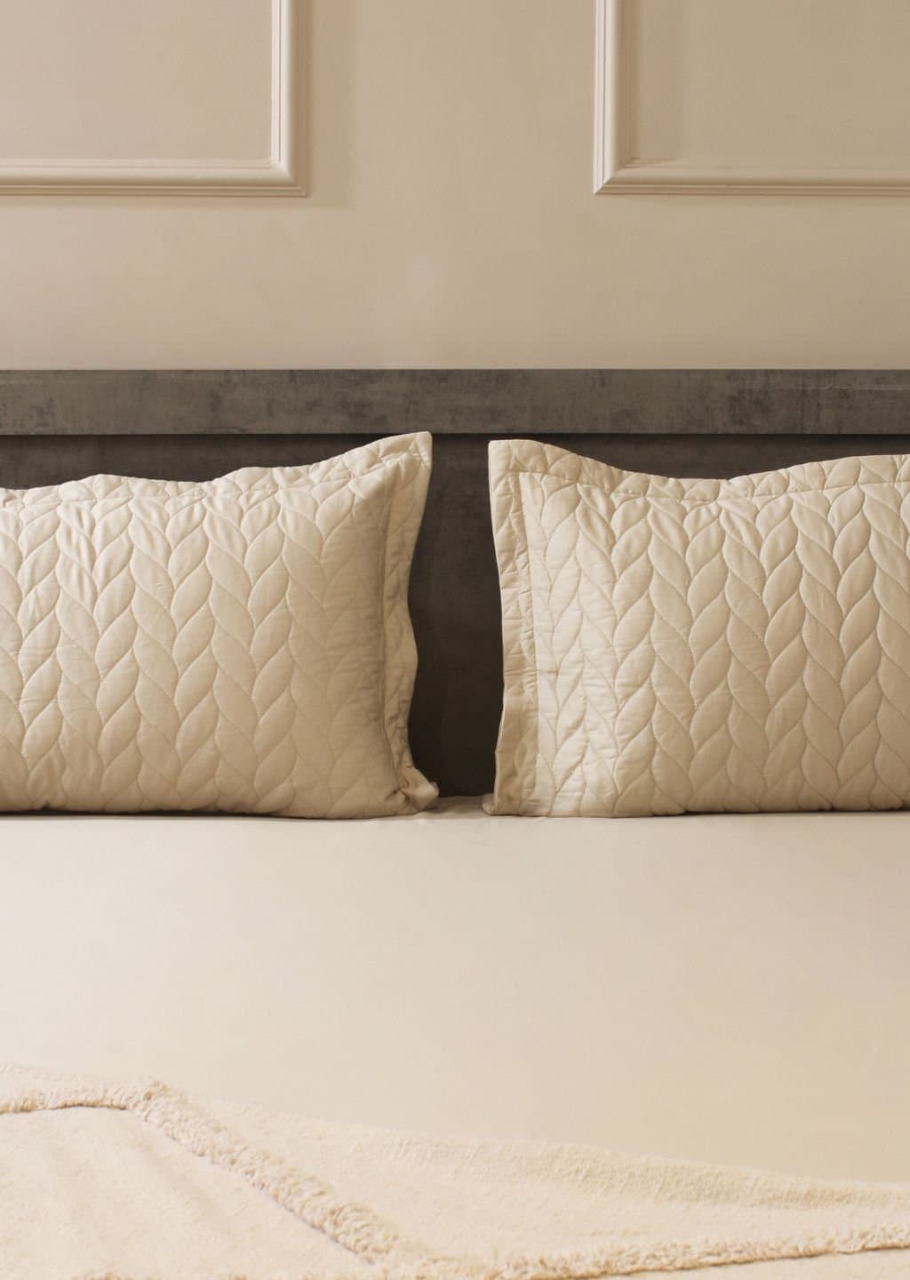 Aura-Quilt Collection | 100% Cotton | Solids | 2 Quilted Pillow Covers | 300TC view 9