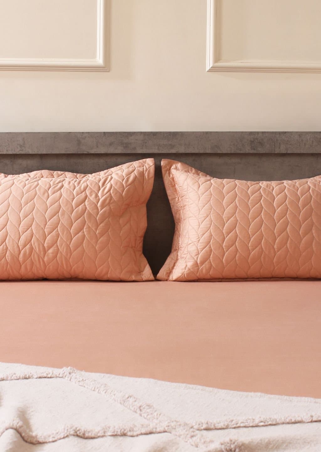 Aura-Quilt Collection | 100% Cotton | Solids | 2 Quilted Pillow Covers | 300TC view 31