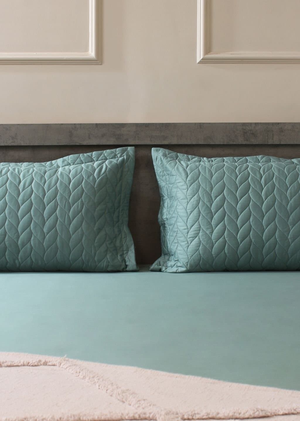 Aura-Quilt Collection | 100% Cotton | Solids | 2 Quilted Pillow Covers | 300TC view 42