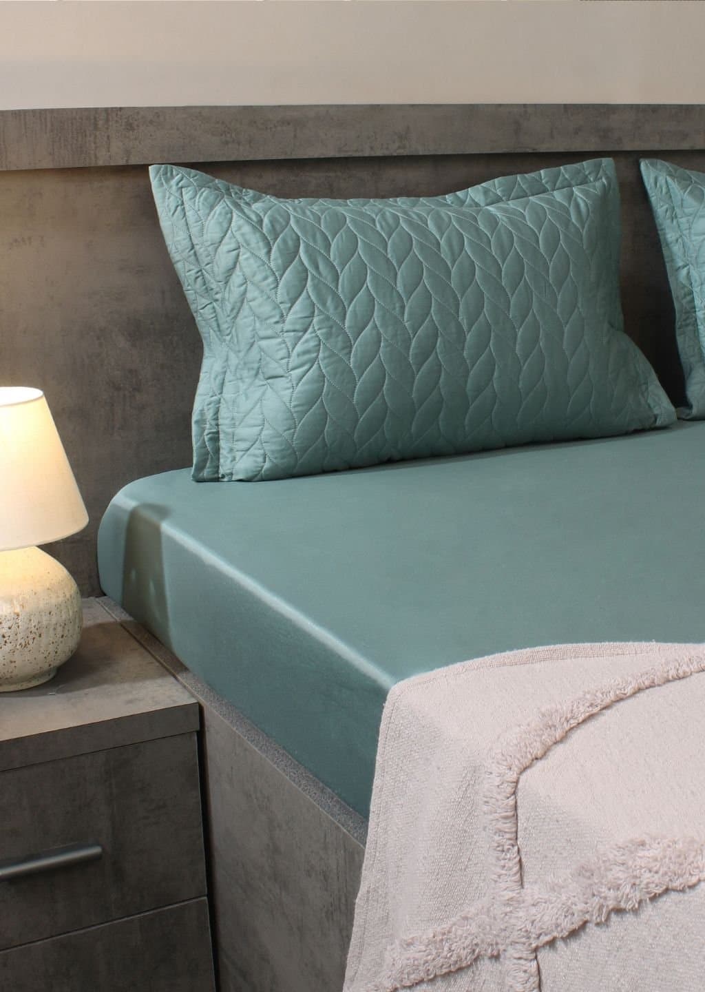 Aura-Quilt Pillow Covers Collection | 100% Cotton | Solids | 300TC | Set of 2 Quilted Pillow Covers | Pastel Aqua view 7