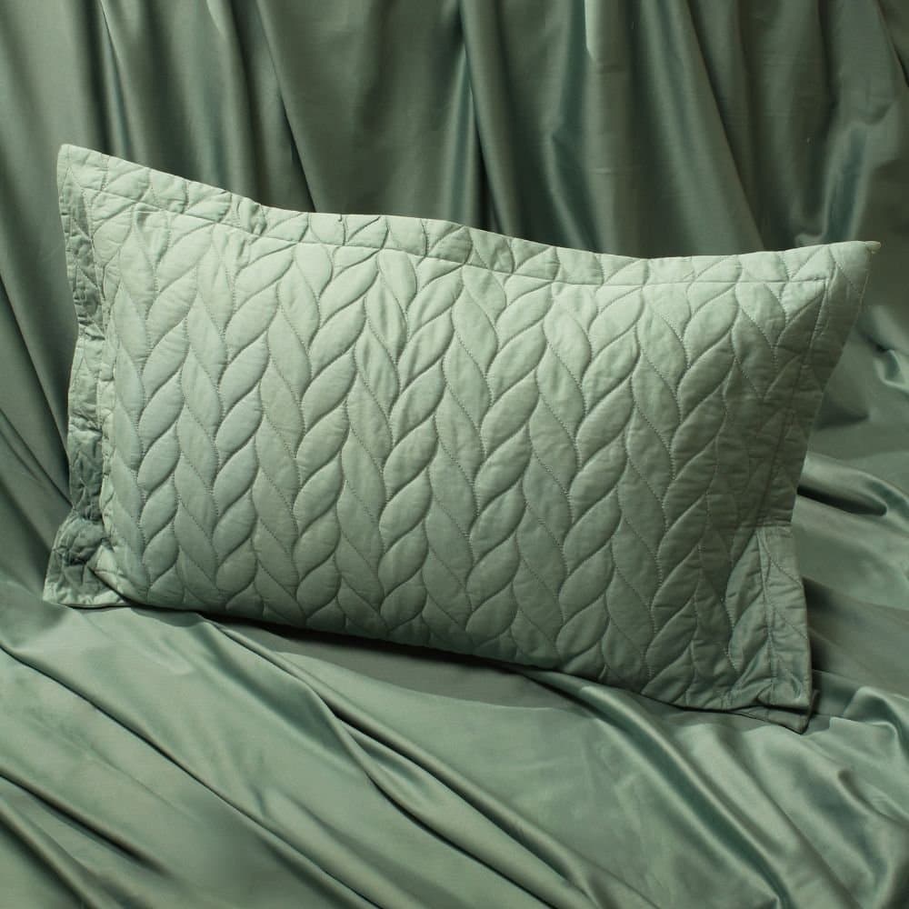 Aura-Quilt Pillow Covers Collection | 100% Cotton | Solids | 300TC | Set of 2 Quilted Pillow Covers | Pastel Aqua