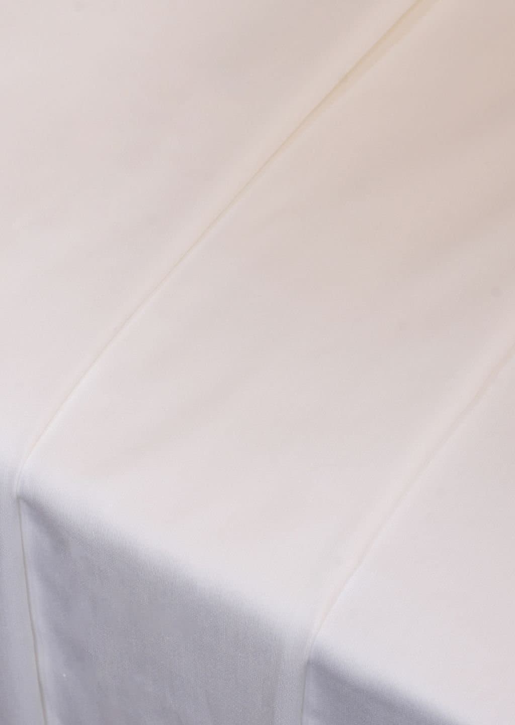 Linea Luxe Collection | 100% Cotton | Solids (108″x108″/274cmx274cm) | 400TC Superking Size Bedsheet with 2 Embroided Pillow Covers | White view 6