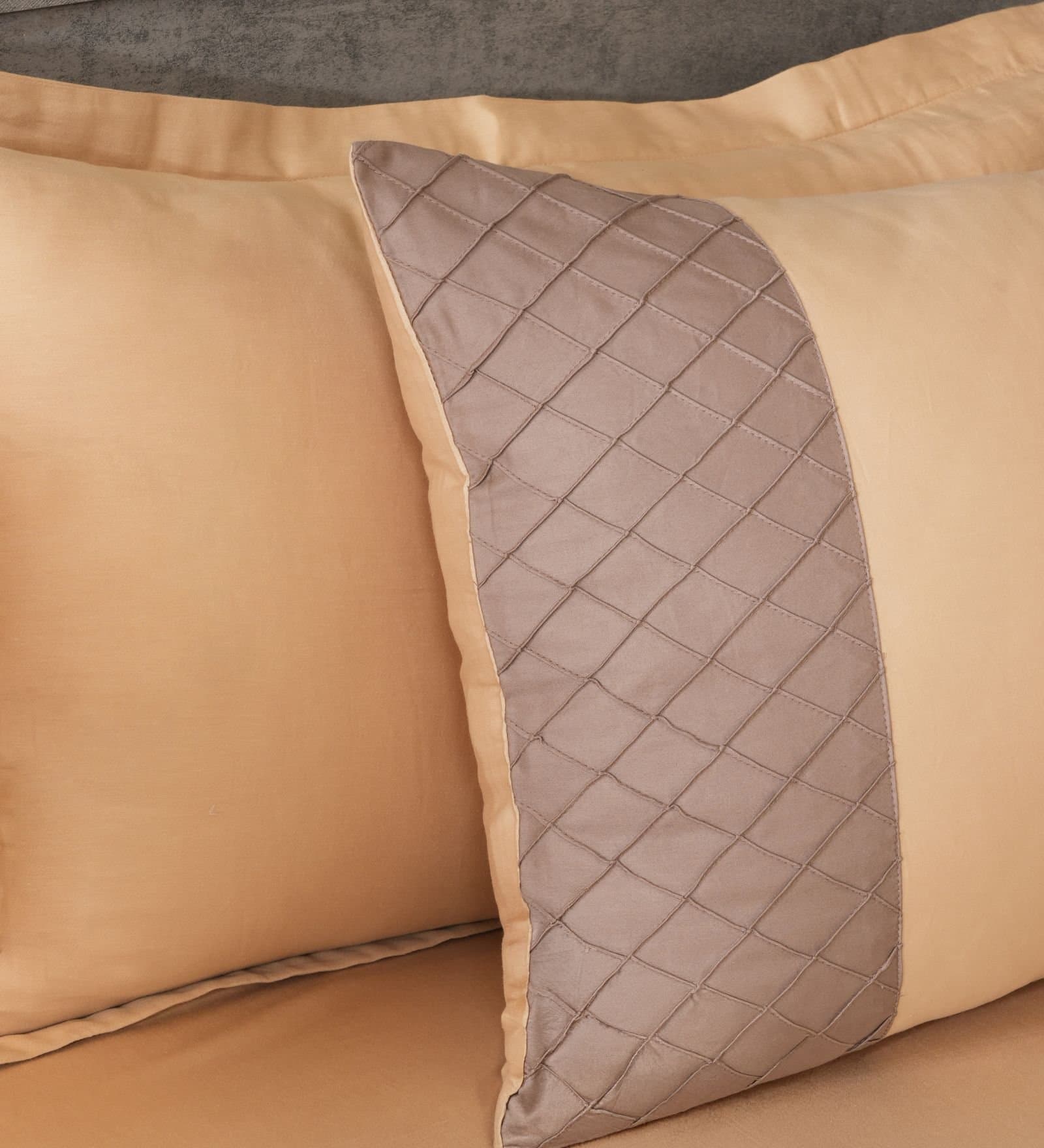 Majestic French Collection | 100% Cotton | Solids (108″x108″/274cmx274cm) | 300TC Superking Size Bedsheet with 2 Pillow Covers (Designer) | Taupe Mist view 5
