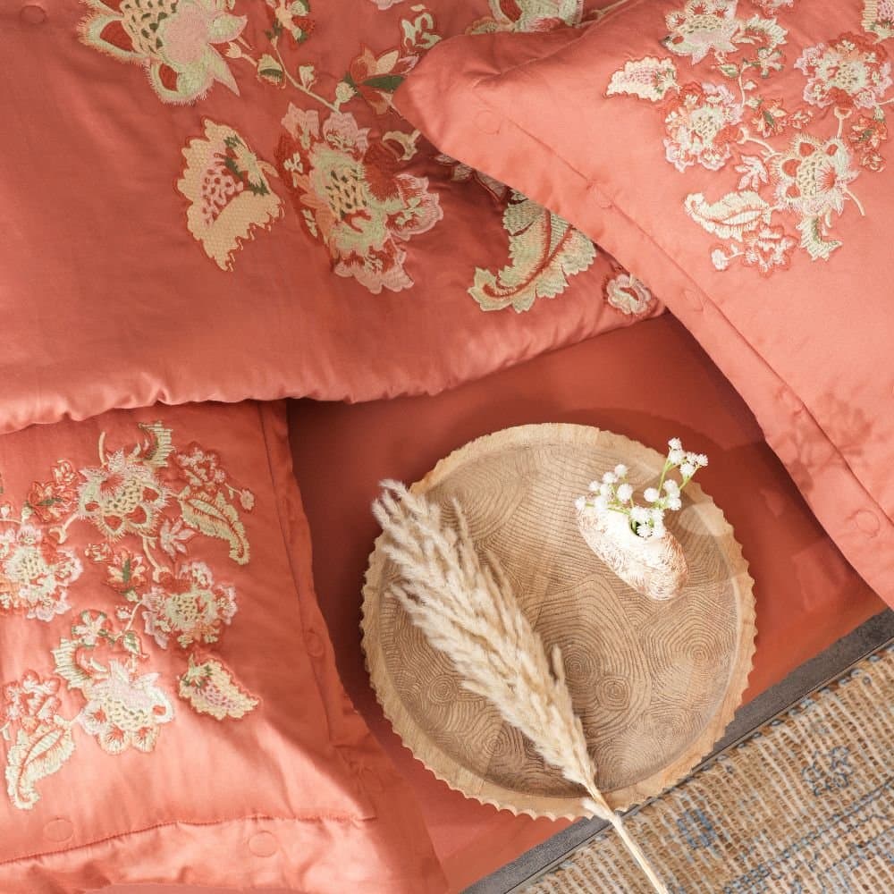Floral Majesty Comforter Set | 300TC | 1 Double Comforter | 1 Bedsheet with 2 Pillow Covers (108″x108″/274cmx274cm)