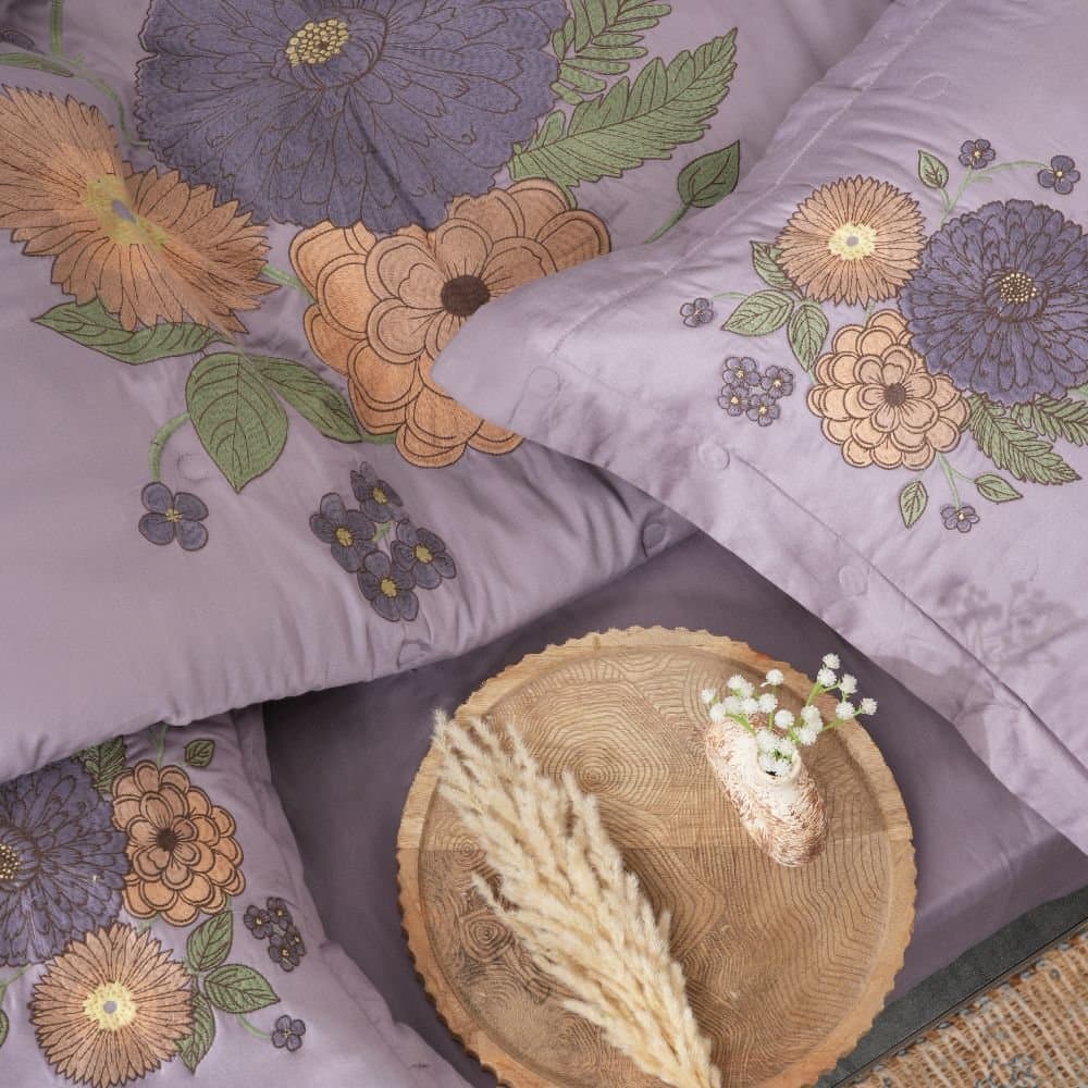 Floral Majesty Comforter Set | 300TC | 1 Double Comforter | 1 Bedsheet with 2 Pillow Covers (108″x108″/274cmx274cm)