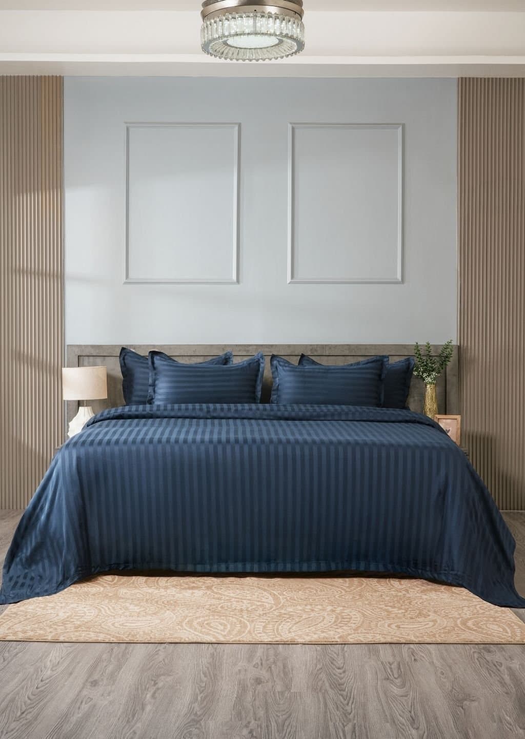 Sleeping Owls-because your sleep matters (In-House) Colors 2cm 300TC Bedsheet Set | Royal Navy | 1 Superking Bedsheet with 2 Pillow Covers (108″x112″/274cmx285cm)