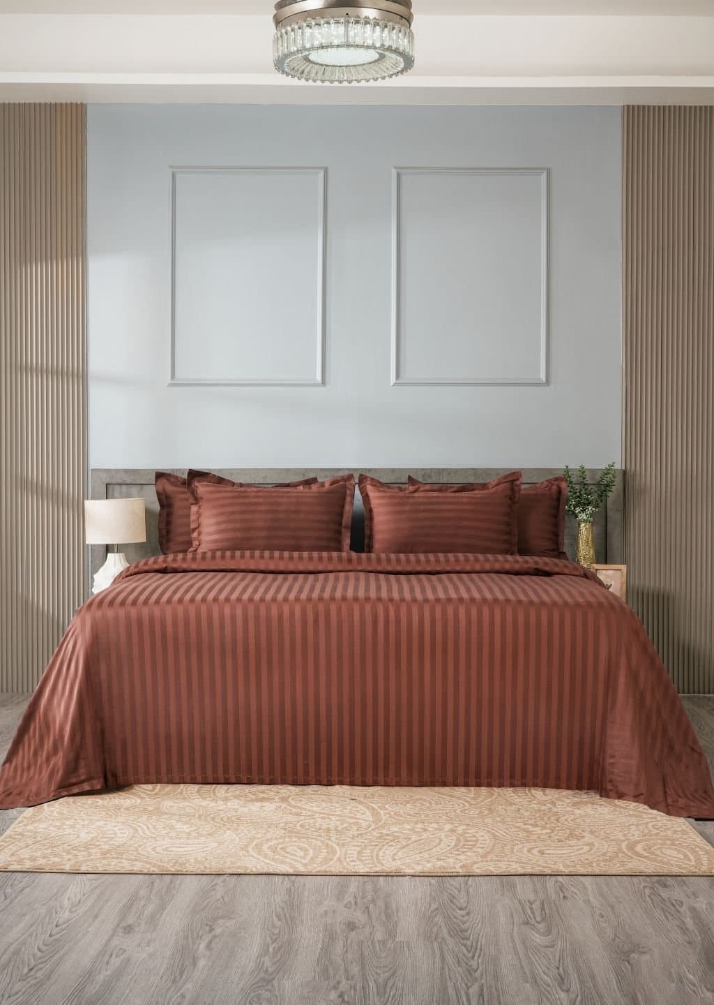 Sleeping Owls-because your sleep matters (In-House) Colors 2cm 300TC Bedsheet Set | Cocoa Roast | 1 Superking Bedsheet with 2 Pillow Covers (108″x112″/274cmx285cm)