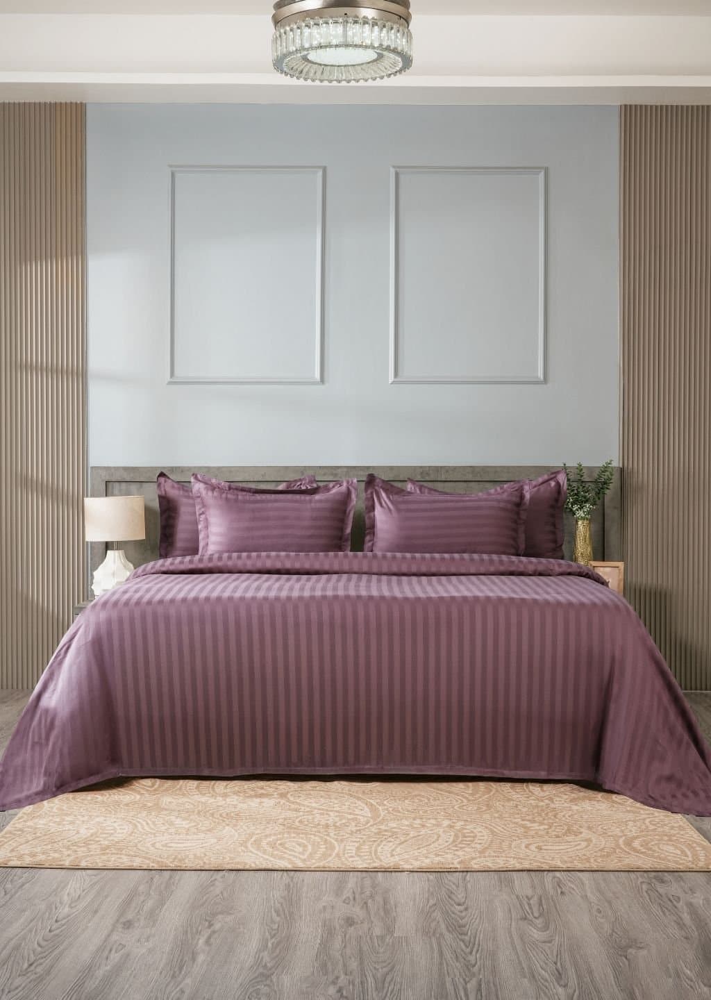 Sleeping Owls-because your sleep matters (In-House) Colors 2cm 300TC Bedsheet Set | Vintage Plum | 1 Superking Bedsheet with 2 Pillow Covers (108″x112″/274cmx285cm)