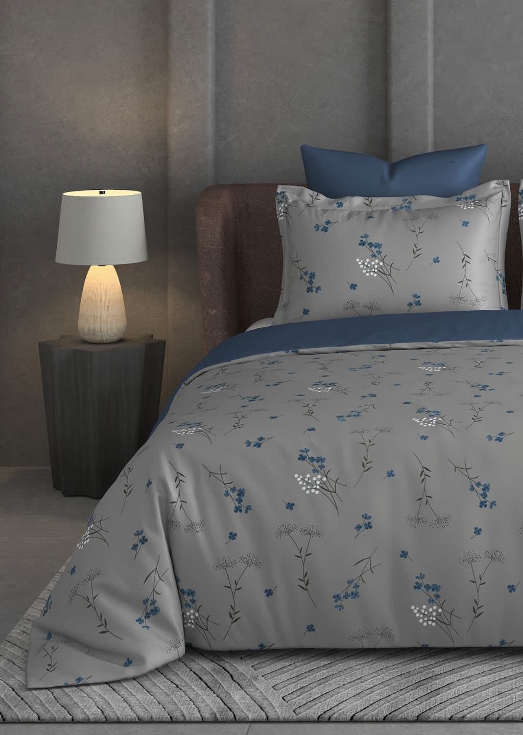 Leaf Tale Collection | 100% Cotton | Floral Design (108"x108"/274cmx274cm) | 600TC Superking Bedsheet view 11
