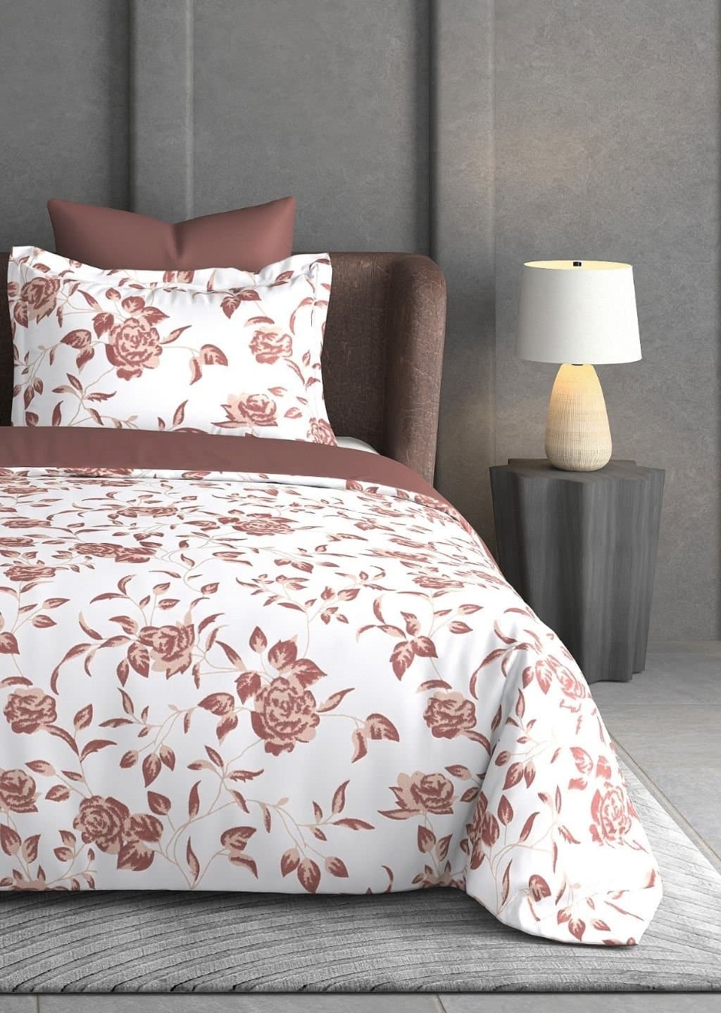 Leaf Tale Collection | 100% Cotton | Floral Design (108"x108"/274cmx274cm) | 600TC Superking Bedsheet view 16