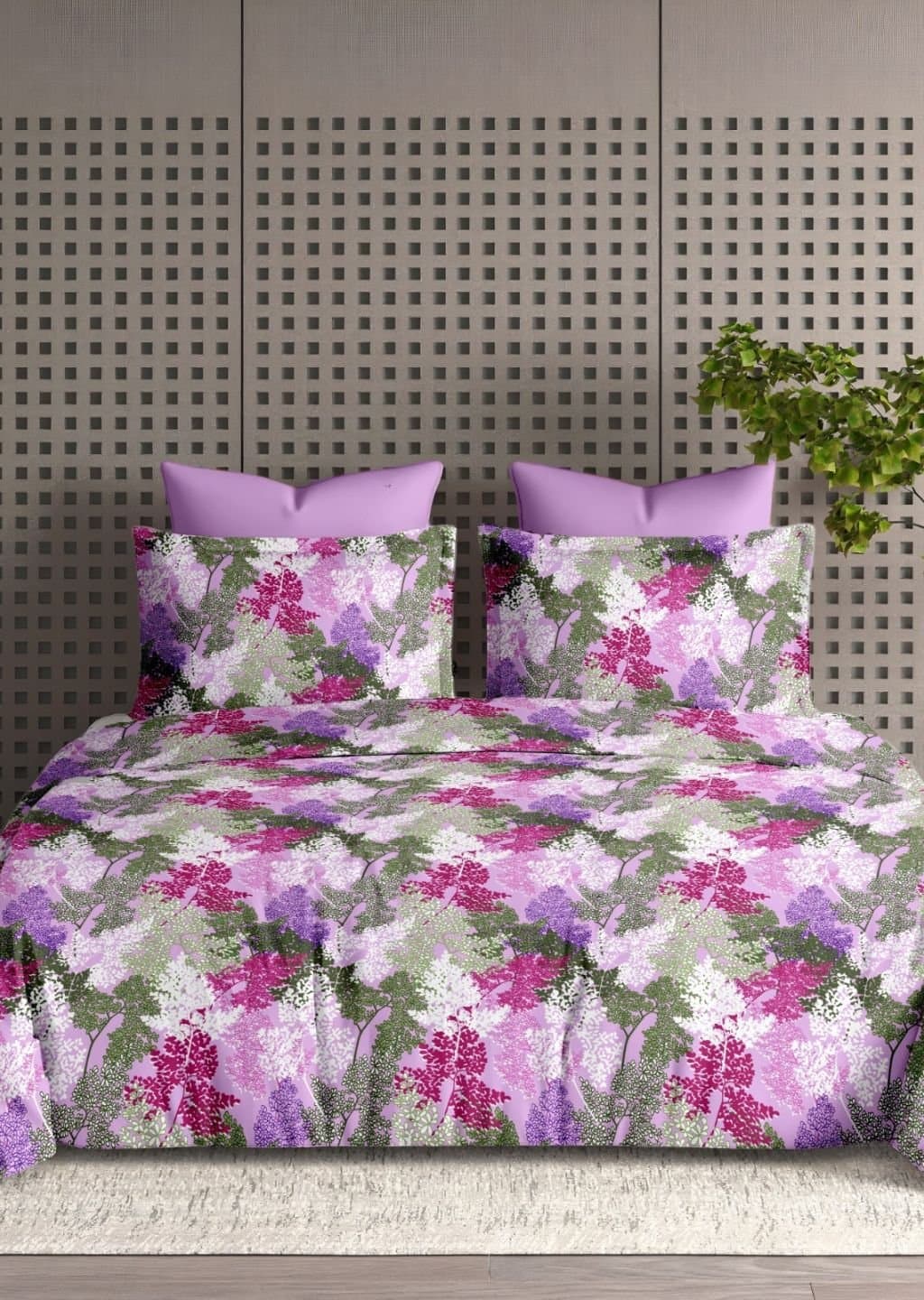 Satiny | 100% Cotton | Floral Design (108"x108"/274cmx274cm) | 144TC Superking Bedsheet view 2