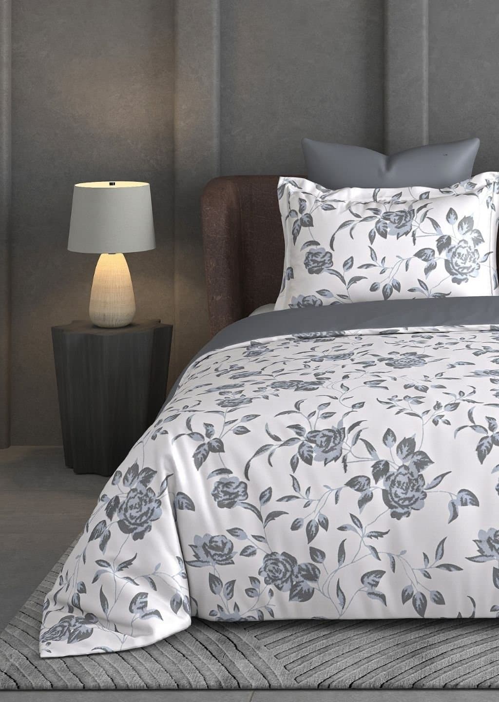 Leaf Tale Collection | 100% Cotton | Floral Design (108"x108"/274cmx274cm) | 600TC Superking Bedsheet view 7