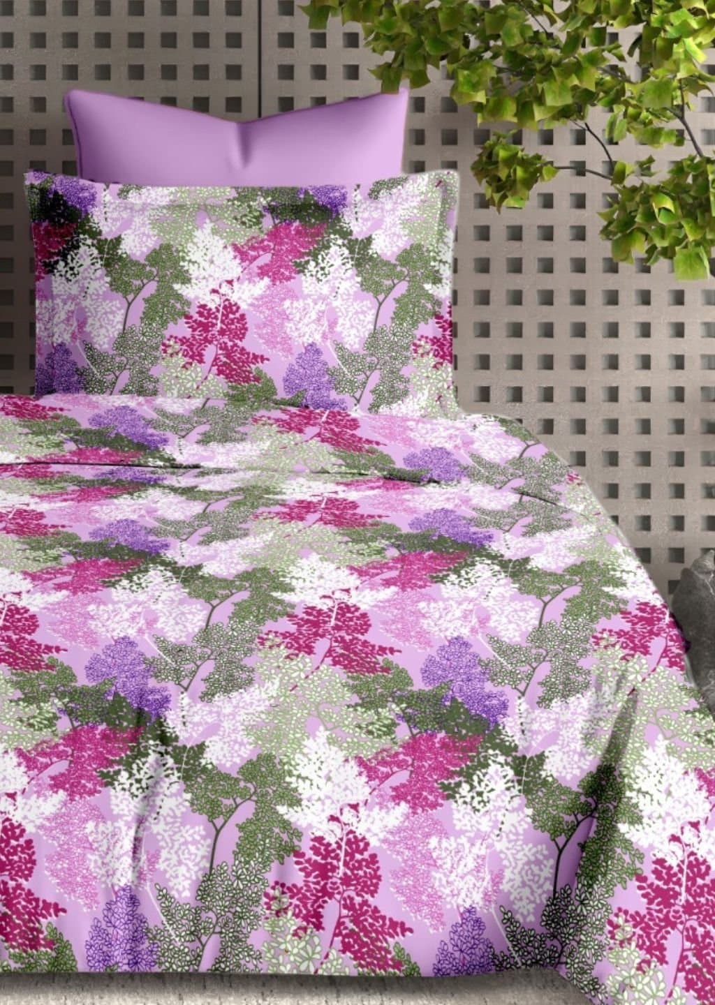 Satiny | 100% Cotton | Floral Design (108"x108"/274cmx274cm) | 144TC Superking Bedsheet view 4