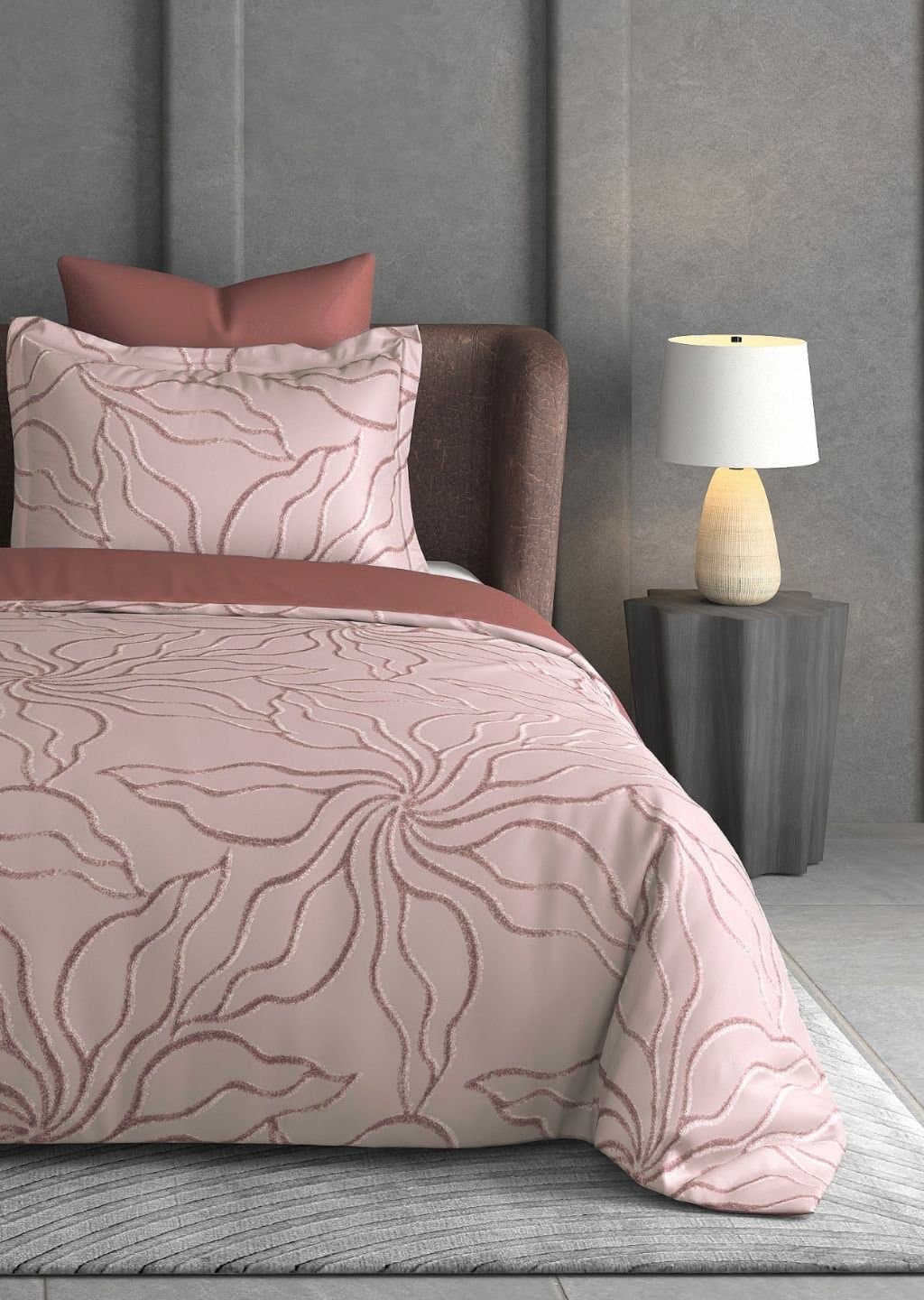 Leaf Tale Collection | 100% Cotton | Floral Design (108"x108"/274cmx274cm) | 600TC Superking Bedsheet view 4