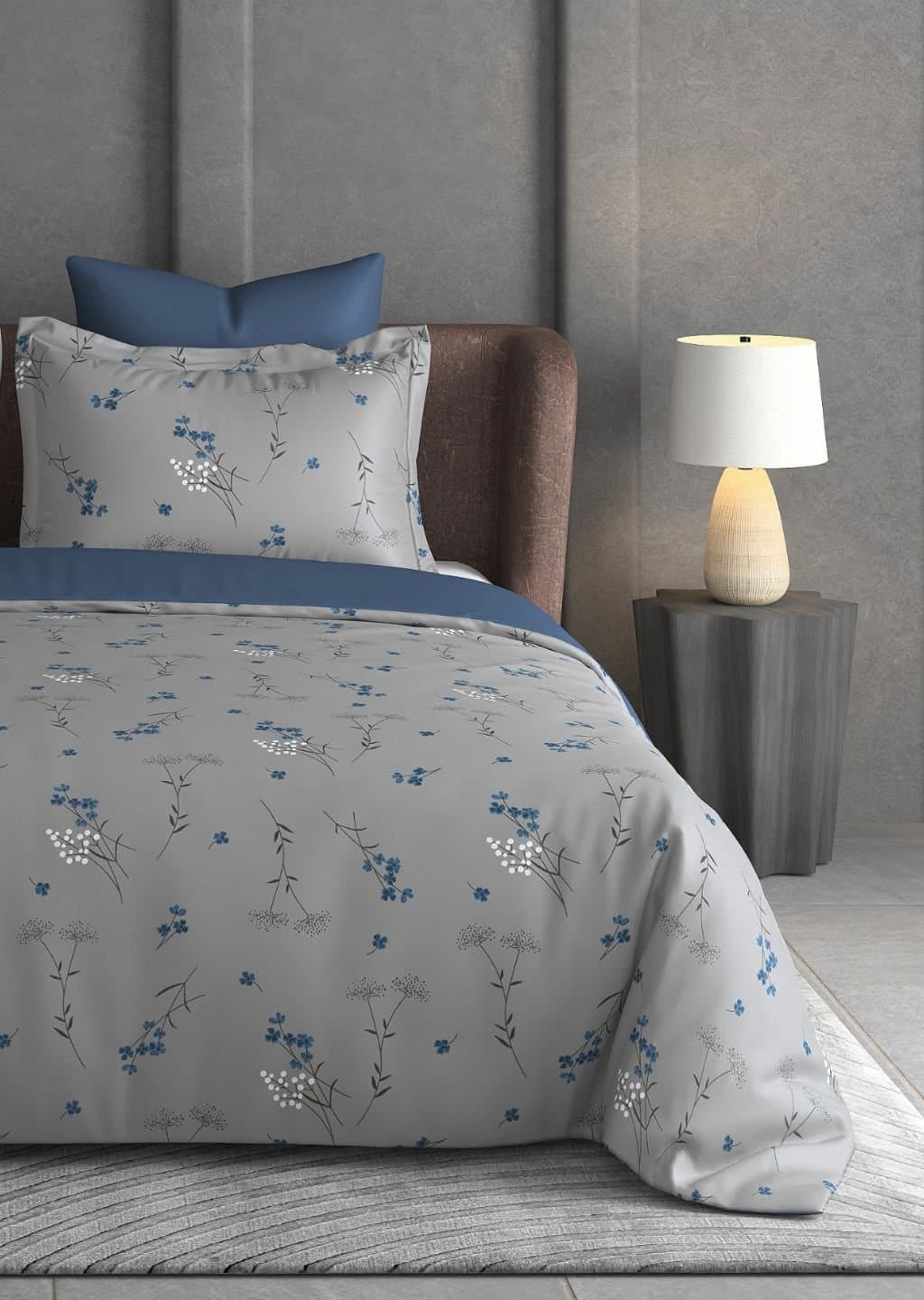 Leaf Tale Collection | 100% Cotton | Floral Design (108"x108"/274cmx274cm) | 600TC Superking Bedsheet view 12