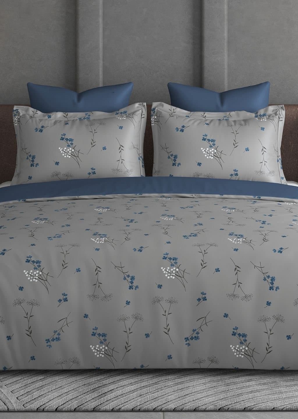 Leaf Tale Collection | 100% Cotton | Floral Design (108"x108"/274cmx274cm) | 600TC Superking Bedsheet view 13