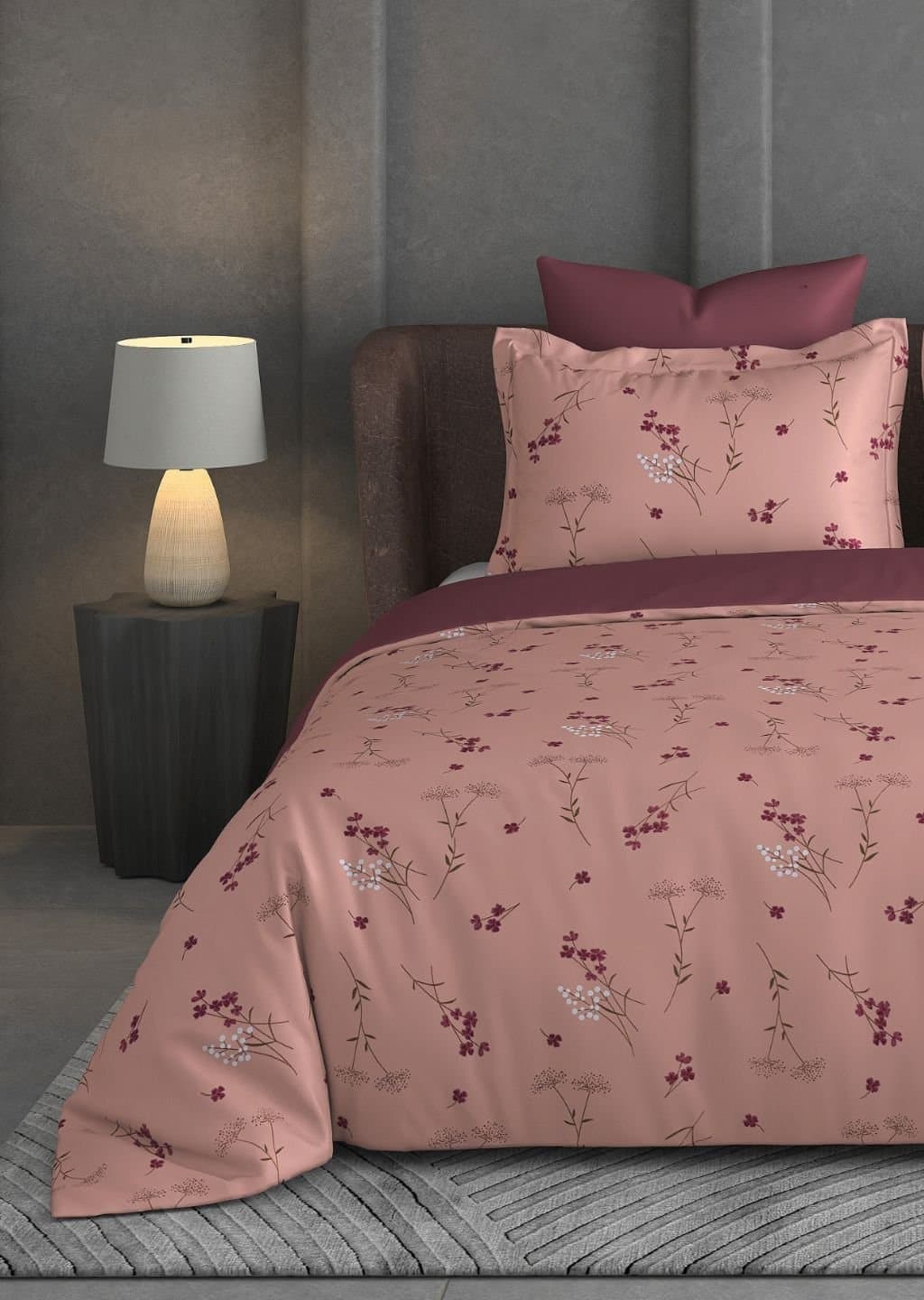 Leaf Tale Collection | 100% Cotton | Floral Design (108"x108"/274cmx274cm) | 600TC Superking Bedsheet view 8