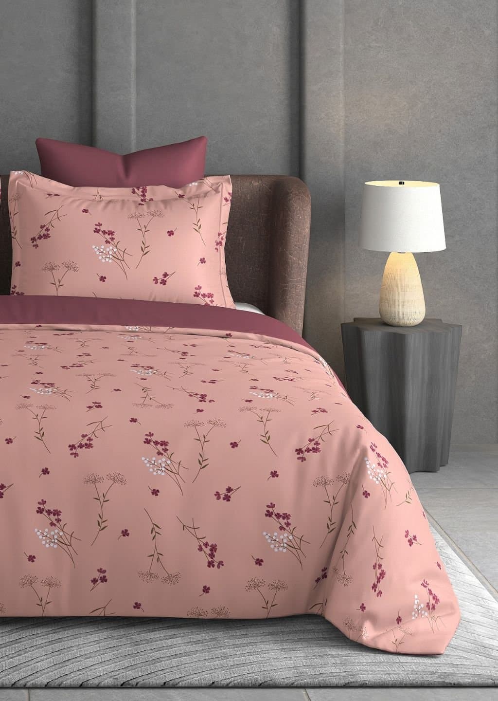 Leaf Tale Collection | 100% Cotton | Floral Design (108"x108"/274cmx274cm) | 600TC Superking Bedsheet view 9