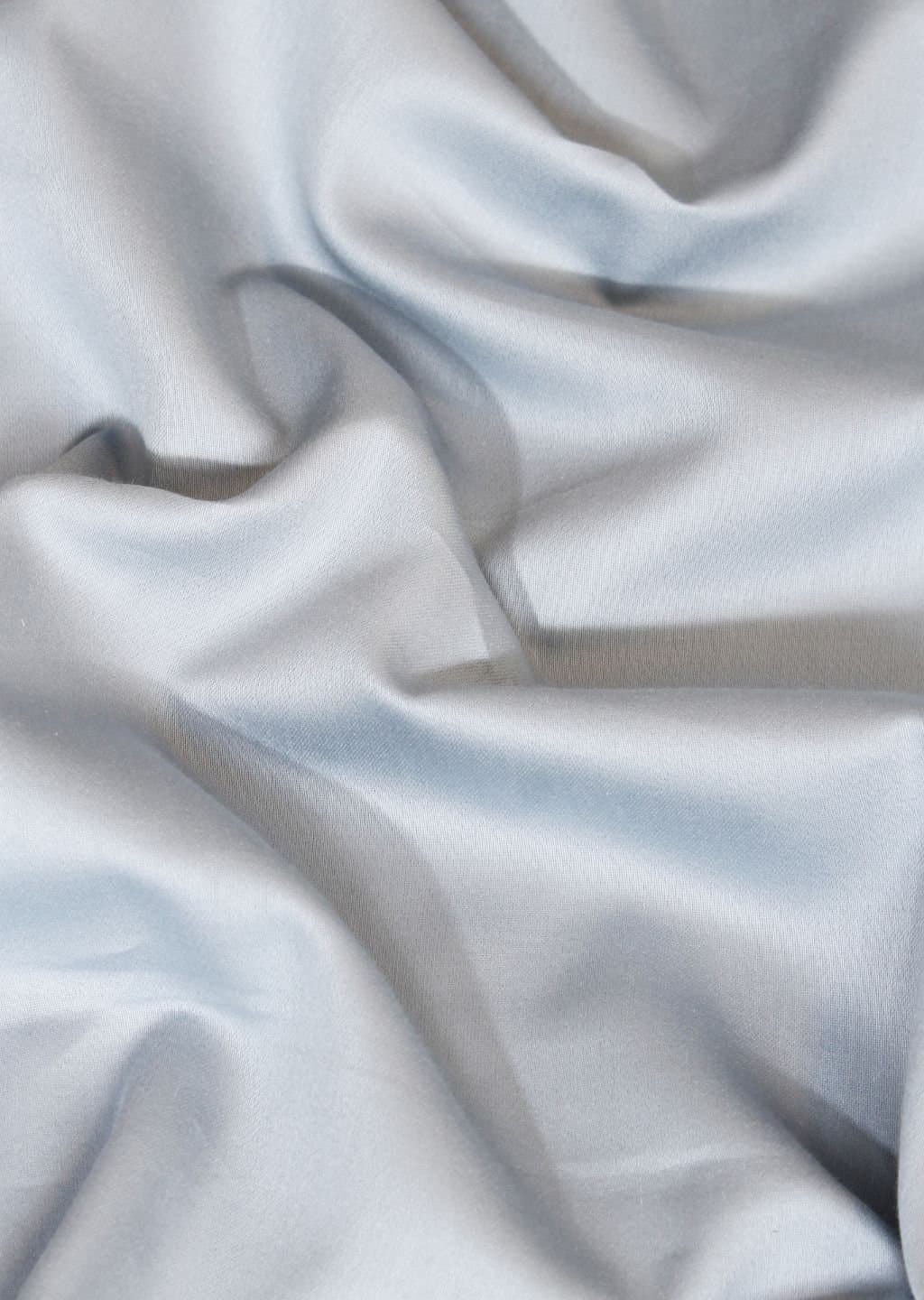 Aura-Quilt Collection | 100% Cotton | Solids (108″x108″/274cmx274cm) | 300TC Superking Size Bedsheet with 2 Quilted Pillow Covers | Steel Blue view 7