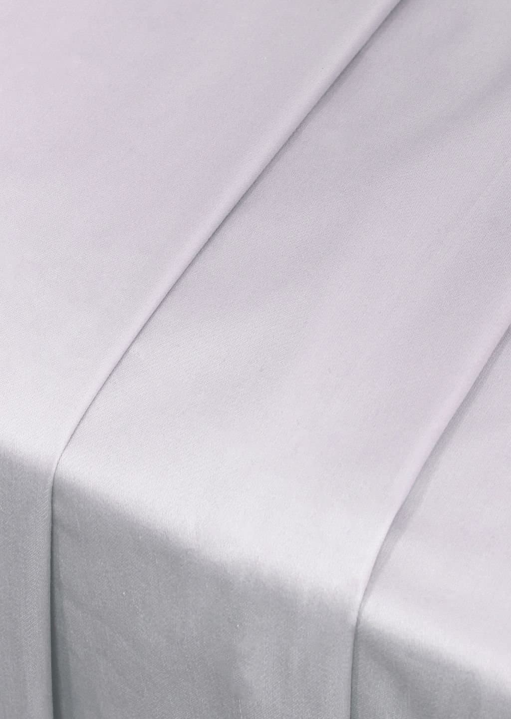 Linea Luxe Collection | 100% Cotton | Solids (108″x108″/274cmx274cm) | 400TC Superking Size Bedsheet with 2 Embroided Pillow Covers | Soft Grey view 6