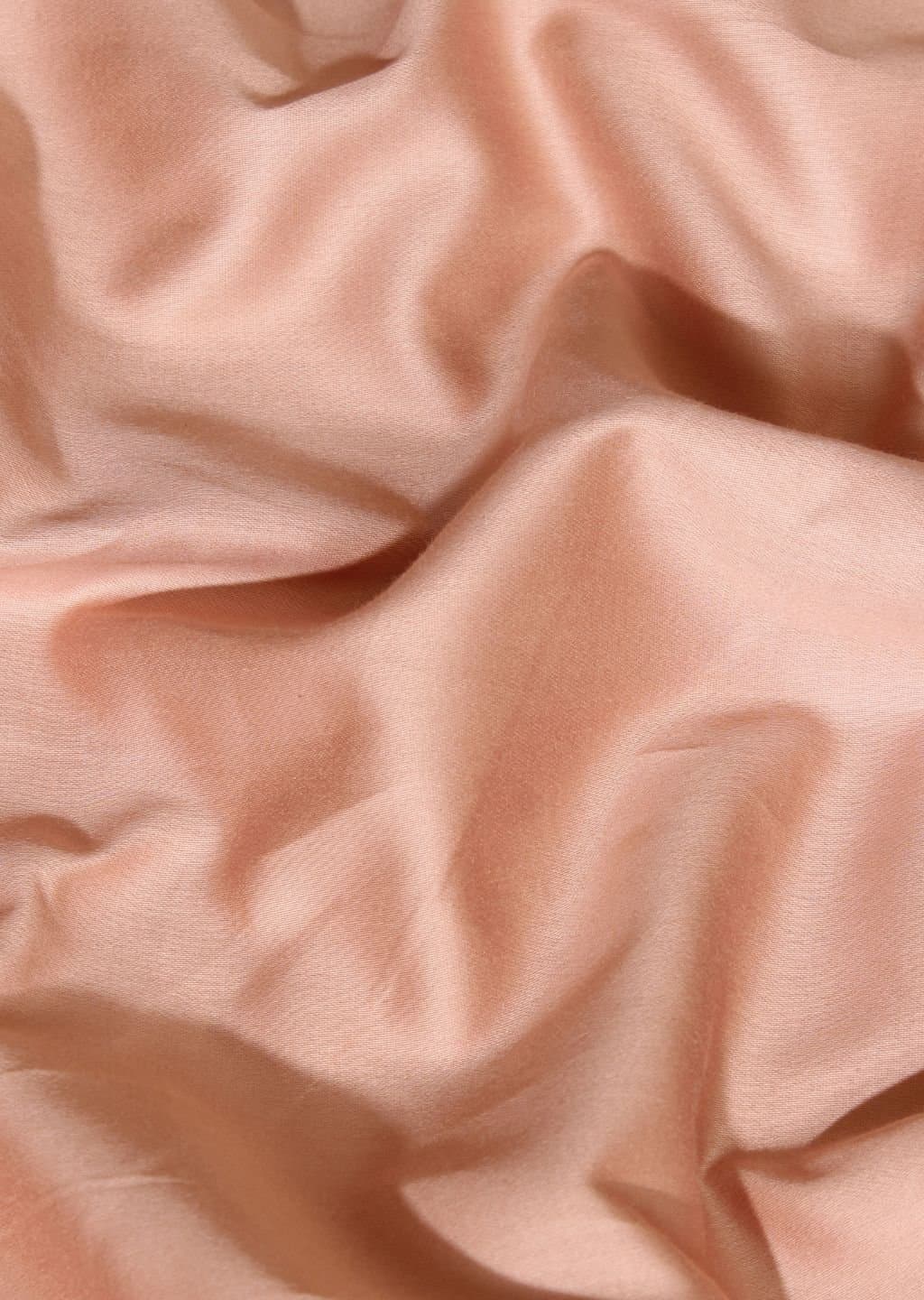 Aura-Quilt Collection | 100% Cotton | Solids (108″x108″/274cmx274cm) | 300TC Superking Size Bedsheet with 2 Quilted Pillow Covers | Pale Apricot view 6