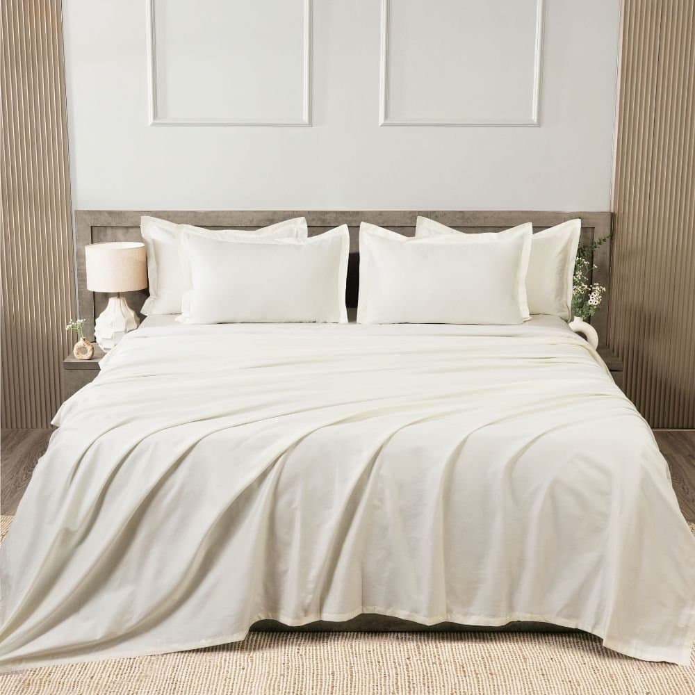 Sleeping Owls-because your sleep matters (In-House) Solids Super Finest 400TC Bedsheet Set | White | 1 Superking Bedsheet with 2 Pillow Covers (108″x108″/274cmx274cm)
