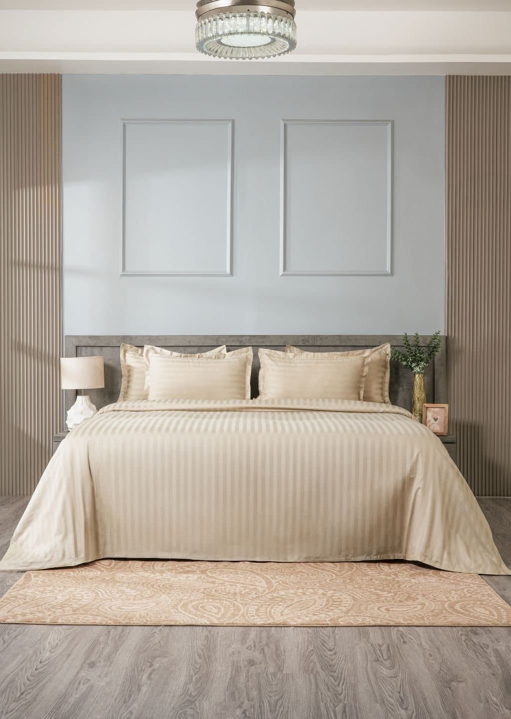 Sleeping Owls-because your sleep matters (In-House) Colors 2cm 300TC Bedsheet Set | Soft Pearl | 1 Superking Bedsheet with 2 Pillow Covers (108″x112″/274cmx285cm)