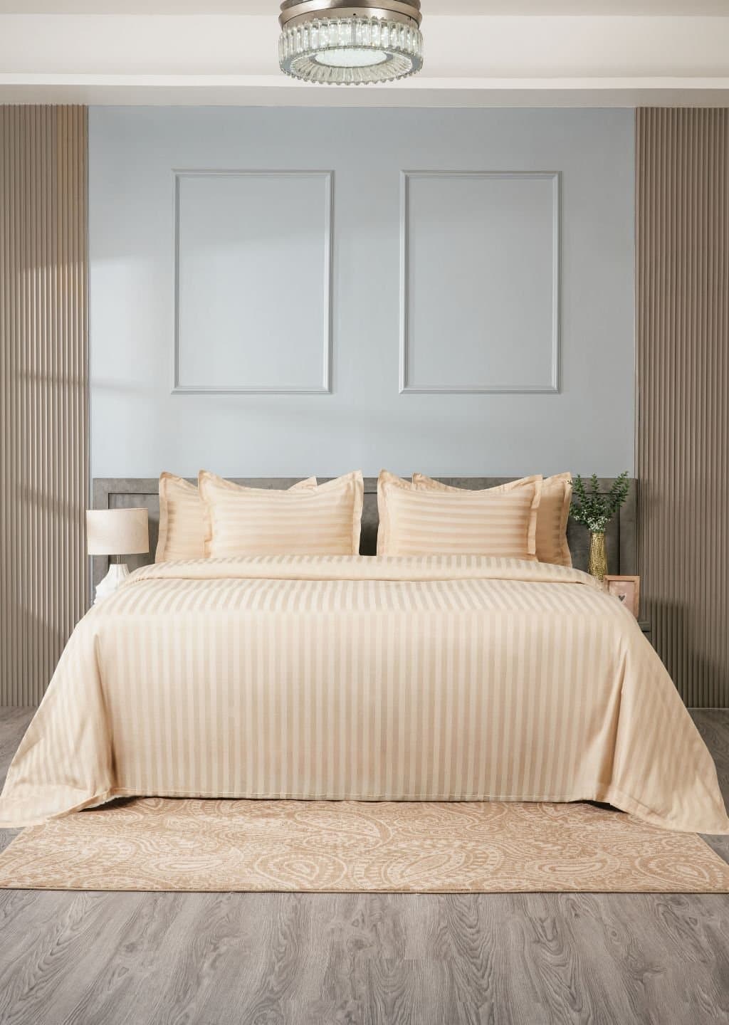 Sleeping Owls-because your sleep matters (In-House) Colors 2cm 300TC Bedsheet Set | Cashmere Beige | 1 Superking Bedsheet with 2 Pillow Covers (108″x112″/274cmx285cm)
