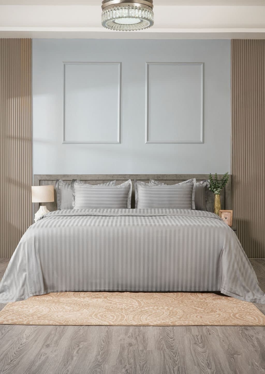 Sleeping Owls-because your sleep matters (In-House) Colors 2cm 300TC Bedsheet Set | Soft Grey | 1 Superking Bedsheet with 2 Pillow Covers (108″x112″/274cmx285cm)