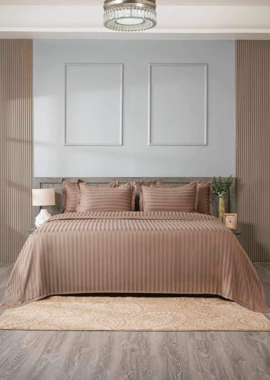 Sleeping Owls-because your sleep matters (In-House) Colors 2cm 300TC Bedsheet Set | Warm Cocoa | 1 Superking Bedsheet with 2 Pillow Covers (108″x112″/274cmx285cm)